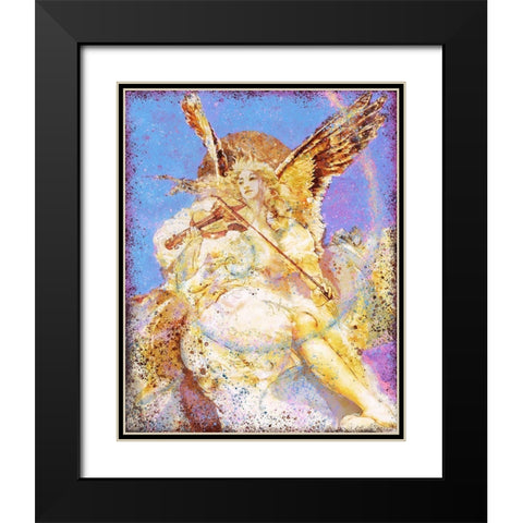 Fibonacci Angel Blue Black Modern Wood Framed Art Print with Double Matting by Wiley, Marta