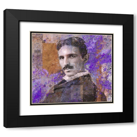 Tesla Purple Black Modern Wood Framed Art Print with Double Matting by Wiley, Marta