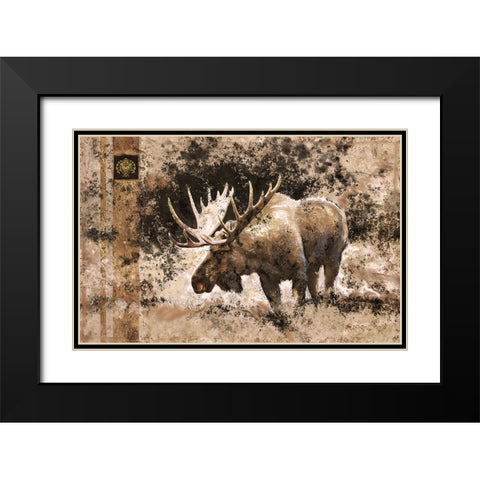 Moose II Black Modern Wood Framed Art Print with Double Matting by Wiley, Marta