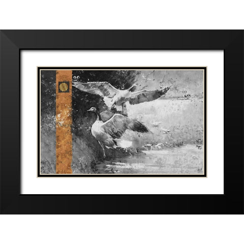 Goose II BW Black Modern Wood Framed Art Print with Double Matting by Wiley, Marta