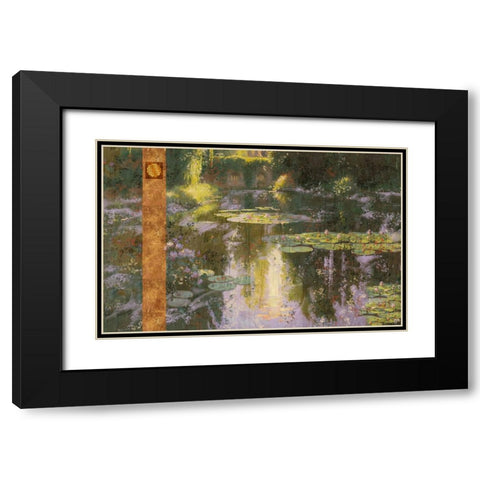 Water lilies Abstract I Black Modern Wood Framed Art Print with Double Matting by Wiley, Marta