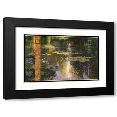Water lilies Abstract II Black Modern Wood Framed Art Print with Double Matting by Wiley, Marta