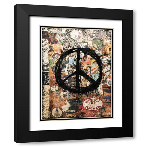 Peace II Black Modern Wood Framed Art Print with Double Matting by Wiley, Marta