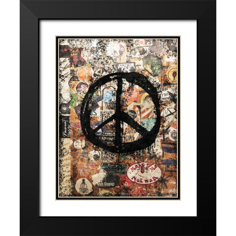 Peace II Black Modern Wood Framed Art Print with Double Matting by Wiley, Marta