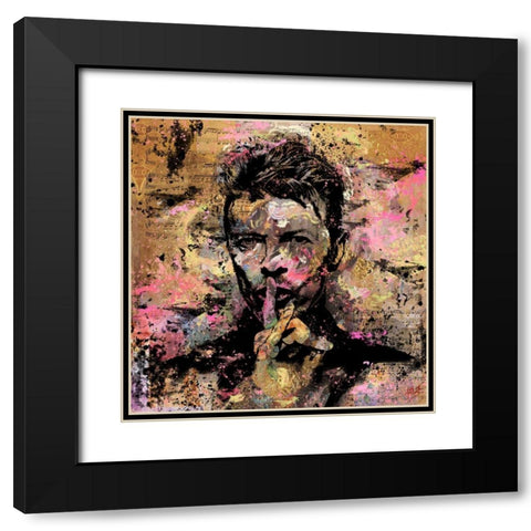 David Bowie I Black Modern Wood Framed Art Print with Double Matting by Wiley, Marta