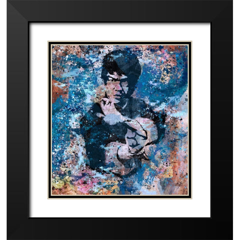 Bruce Lee VIII Black Modern Wood Framed Art Print with Double Matting by Wiley, Marta