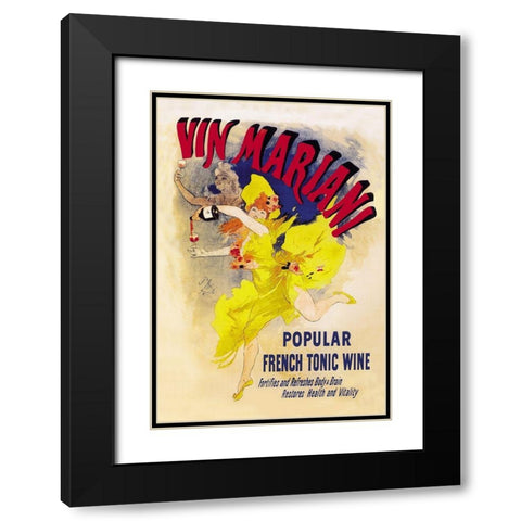 Vin Mariani, 1894 Black Modern Wood Framed Art Print with Double Matting by Cheret, Jules