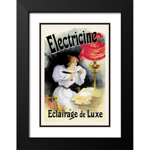 Electricine - Eclairage de Luxe Black Modern Wood Framed Art Print with Double Matting by Cheret, Jules