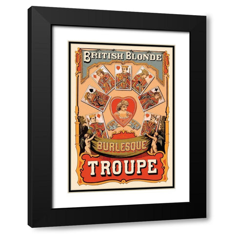 British Blonde Burlesque Troupe, 1870 Black Modern Wood Framed Art Print with Double Matting by Corbyn, Sheridan