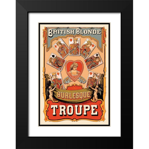 British Blonde Burlesque Troupe, 1870 Black Modern Wood Framed Art Print with Double Matting by Corbyn, Sheridan