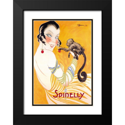 Spinelly, 1922 Black Modern Wood Framed Art Print with Double Matting by Gesmar, Charles