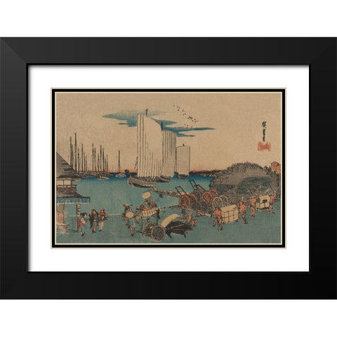Okido at Takanawa (Takanawa okido no zu), 1832 Black Modern Wood Framed Art Print with Double Matting by Hiroshige, Ando