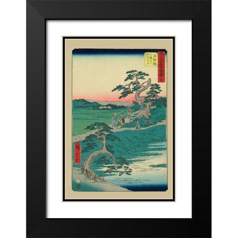Chiryu, 1855 Black Modern Wood Framed Art Print with Double Matting by Hiroshige, Ando