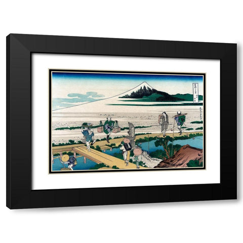 Nakahara in Sagami Province, 1830 Black Modern Wood Framed Art Print with Double Matting by Hokusai