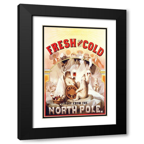 Fresh and Cold - Direct from the North Pole, 1877 Black Modern Wood Framed Art Print with Double Matting by Klemm, F.