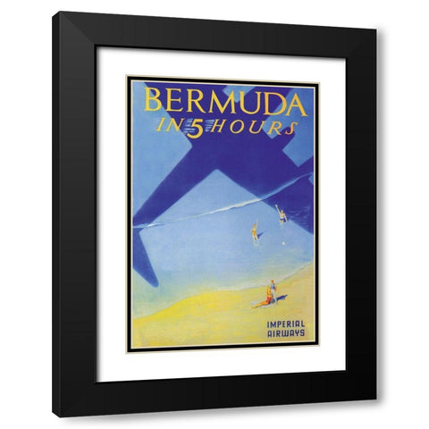 Bermuda in 5 Hours, 1937 Black Modern Wood Framed Art Print with Double Matting by Lawler, Paul
