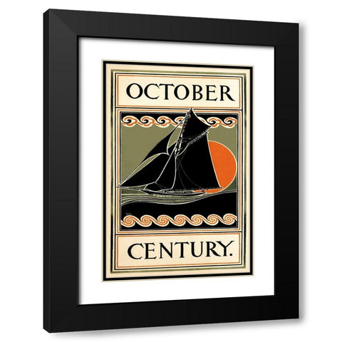 October Century Black Modern Wood Framed Art Print with Double Matting by Lawrence, H.M.