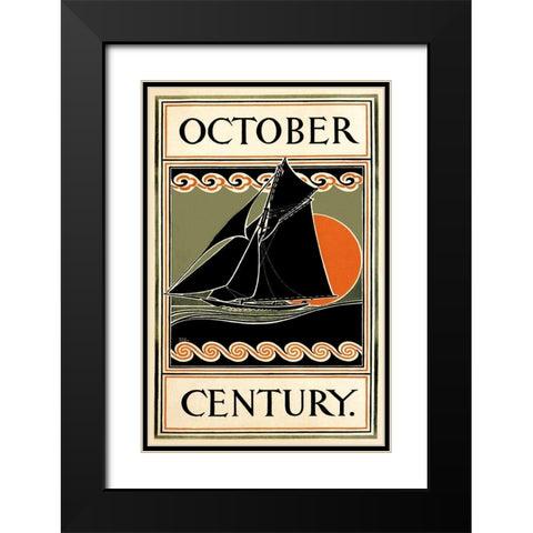 October Century Black Modern Wood Framed Art Print with Double Matting by Lawrence, H.M.