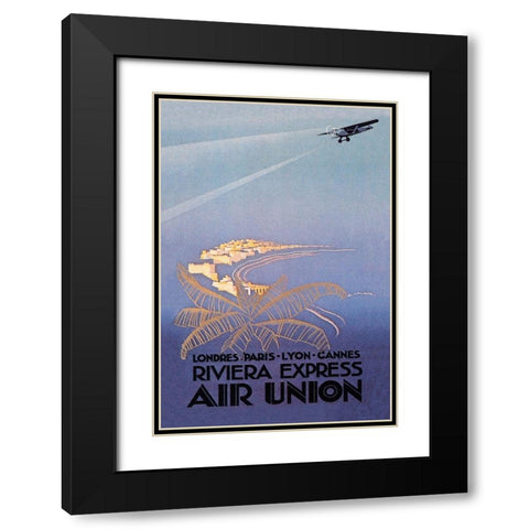 Riviera Express Air Union Black Modern Wood Framed Art Print with Double Matting by Maurus, E.