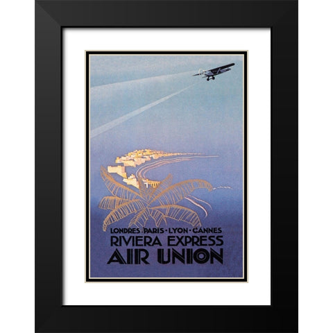Riviera Express Air Union Black Modern Wood Framed Art Print with Double Matting by Maurus, E.