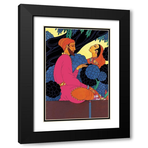 Persian Garden, 1925 Black Modern Wood Framed Art Print with Double Matting by McIntosh, Frank
