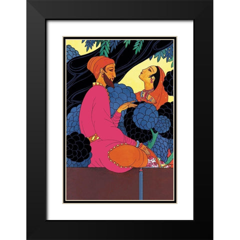 Persian Garden, 1925 Black Modern Wood Framed Art Print with Double Matting by McIntosh, Frank