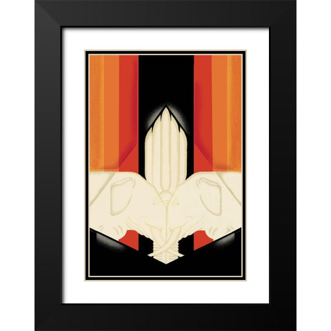 The Ivory Elephants, 1927 Black Modern Wood Framed Art Print with Double Matting by McIntosh, Frank