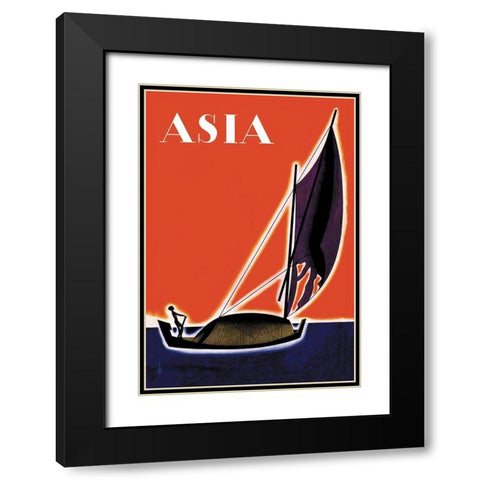On One of the Seven Seas with Title, 1931 Black Modern Wood Framed Art Print with Double Matting by McIntosh, Frank