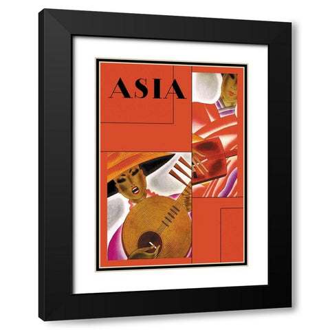 Japanese Instrument Player with Title, 1931 Black Modern Wood Framed Art Print with Double Matting by McIntosh, Frank