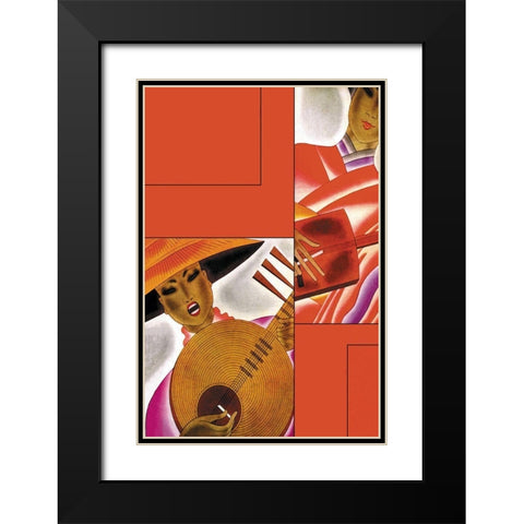 Japanese Instrument Player, 1931 Black Modern Wood Framed Art Print with Double Matting by McIntosh, Frank