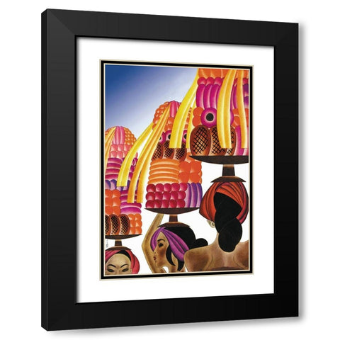 The Balinese Go Templewards, 1931 Black Modern Wood Framed Art Print with Double Matting by McIntosh, Frank
