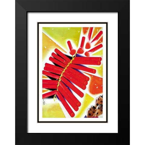 Chinese Fire Crackers, 1932 Black Modern Wood Framed Art Print with Double Matting by McIntosh, Frank
