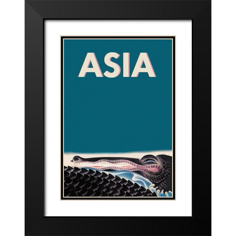 Crocodile, 1933 Black Modern Wood Framed Art Print with Double Matting by McIntosh, Frank