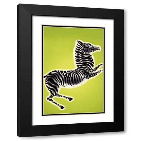Zebra, 1933 Black Modern Wood Framed Art Print with Double Matting by McIntosh, Frank