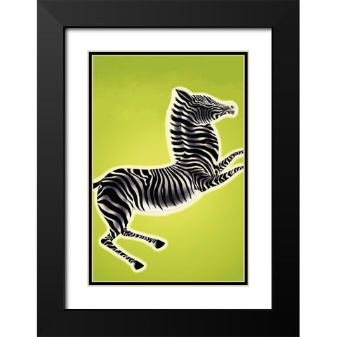 Zebra, 1933 Black Modern Wood Framed Art Print with Double Matting by McIntosh, Frank
