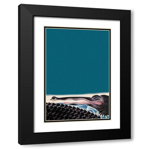 Crocodile, 1933 Black Modern Wood Framed Art Print with Double Matting by McIntosh, Frank