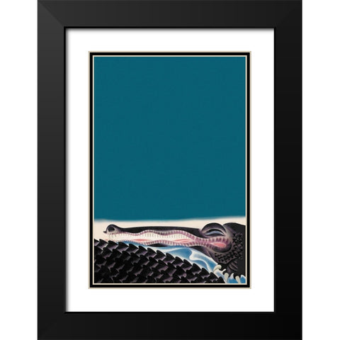Crocodile, 1933 Black Modern Wood Framed Art Print with Double Matting by McIntosh, Frank
