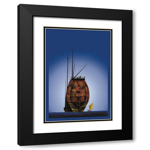 Chinese Junks, 1934 Black Modern Wood Framed Art Print with Double Matting by McIntosh, Frank