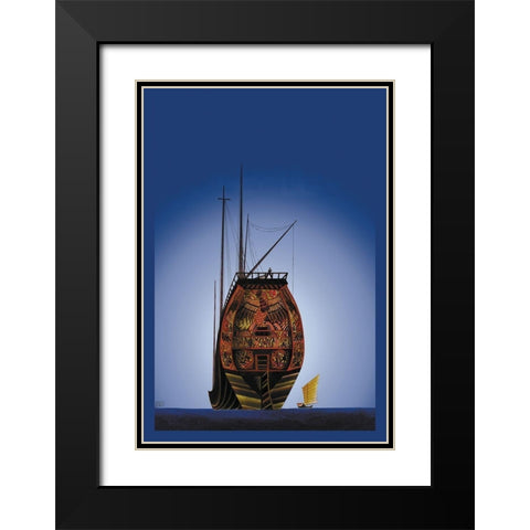 Chinese Junks, 1934 Black Modern Wood Framed Art Print with Double Matting by McIntosh, Frank