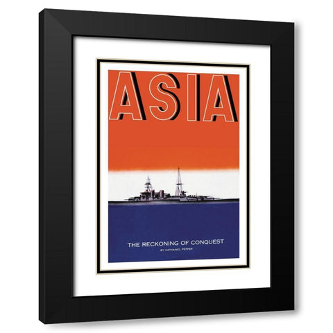 Defender of the Seas with Title, 1935 Black Modern Wood Framed Art Print with Double Matting by McIntosh, Frank