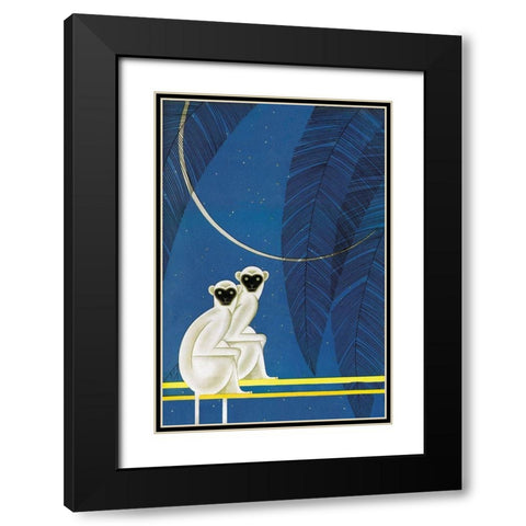 New Moon Black Modern Wood Framed Art Print with Double Matting by McIntosh, Frank