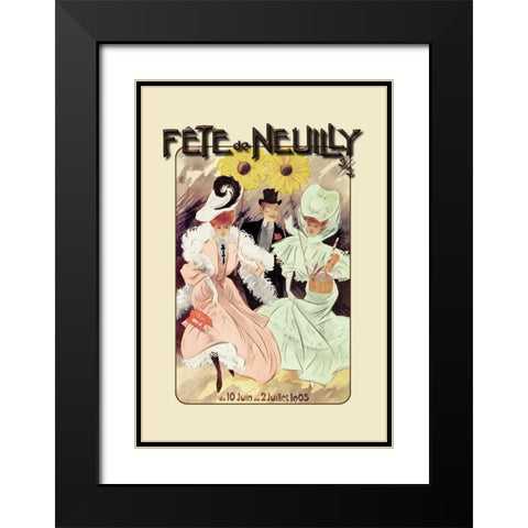 Fete de Neuilly Black Modern Wood Framed Art Print with Double Matting by Misti