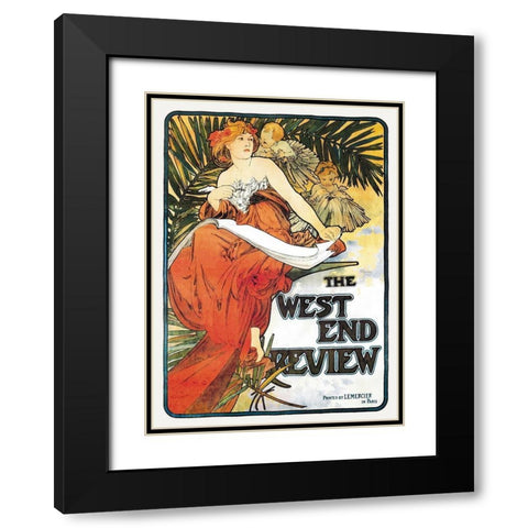 The West End Review, 1898 Black Modern Wood Framed Art Print with Double Matting by Mucha, Alphonse