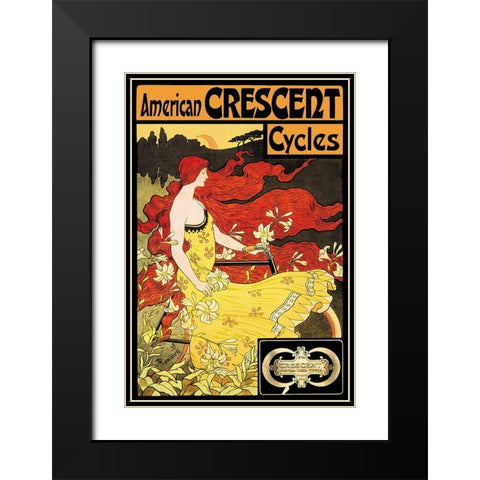 American Crescent Cycles, 1901 Black Modern Wood Framed Art Print with Double Matting by Ramsdell, Fred
