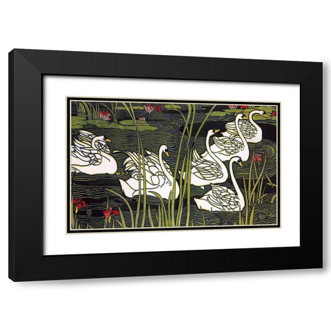 Journal de la Beaute Black Modern Wood Framed Art Print with Double Matting by Rhead, Louis