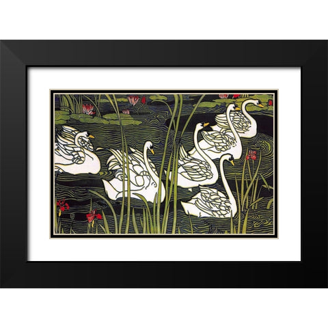 Journal de la Beaute Black Modern Wood Framed Art Print with Double Matting by Rhead, Louis