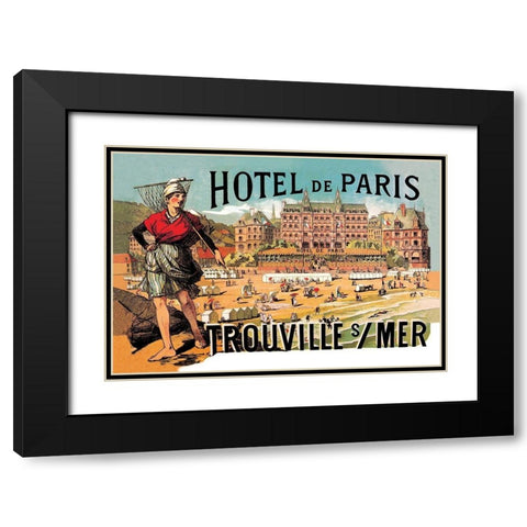 Hotel de Paris: Trouville-sur-Mer, 1885 Black Modern Wood Framed Art Print with Double Matting by Steinlen, Theophile Alexandre