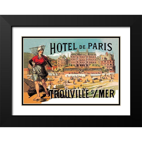 Hotel de Paris: Trouville-sur-Mer, 1885 Black Modern Wood Framed Art Print with Double Matting by Steinlen, Theophile Alexandre