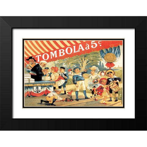 Tombola, 1888 Black Modern Wood Framed Art Print with Double Matting by Steinlen, Theophile Alexandre