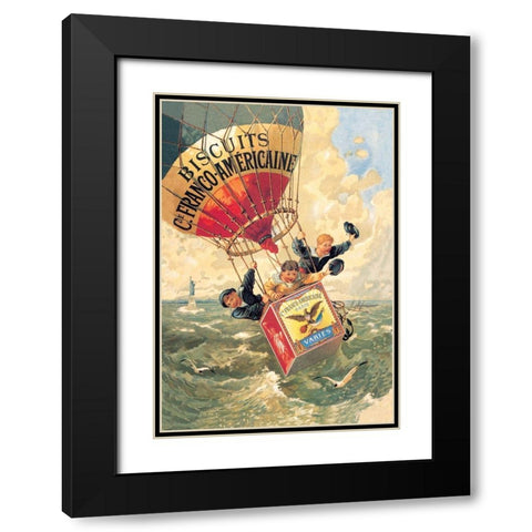 Biscuits Franco-Americaine, 1888 Black Modern Wood Framed Art Print with Double Matting by Steinlen, Theophile Alexandre